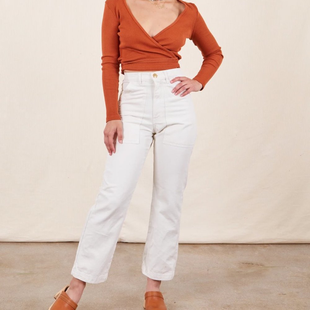 Petite XS Big Bud Press Work Pants in Vintage Tee Off-White